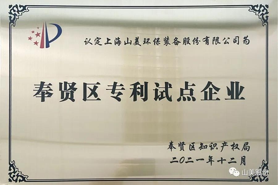 榮譽(yù)接踵而至，上海山美股份再獲表彰：獲評(píng)為上海市奉賢區(qū)試點(diǎn)企業(yè)